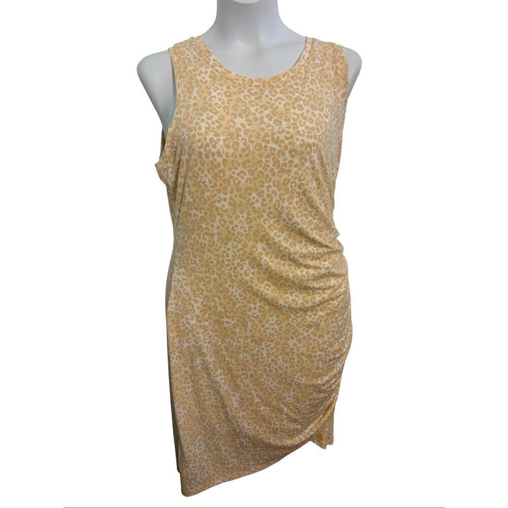 Nine West Light Yellow Animal Print Dress. Size XL
